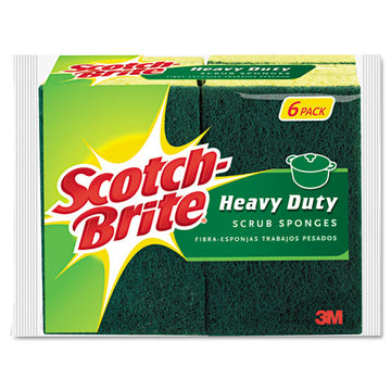Scotch-Brite® Heavy-duty Scrub Sponge, 4.5 X 2.7, 0.6" Thick, Yellow-green, 6-pack freeshipping - TVN Wholesale